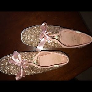 Keds x Kate Spade Rose Gold Glitter Sneakers